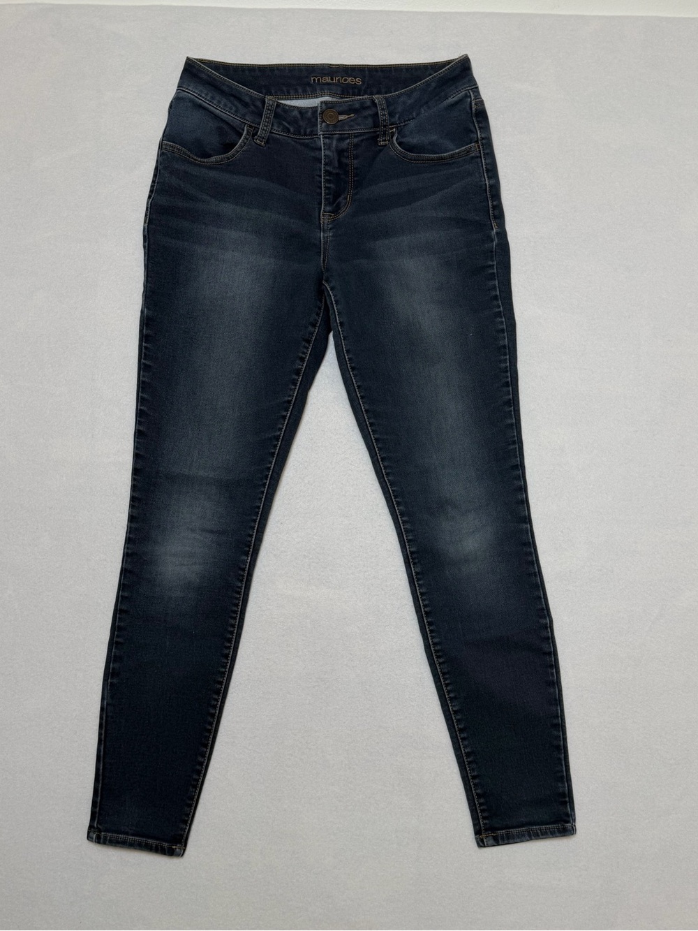 Maurices Women’s Dark Wash Skinny Jeans Slim Fit Denim Mid Rise